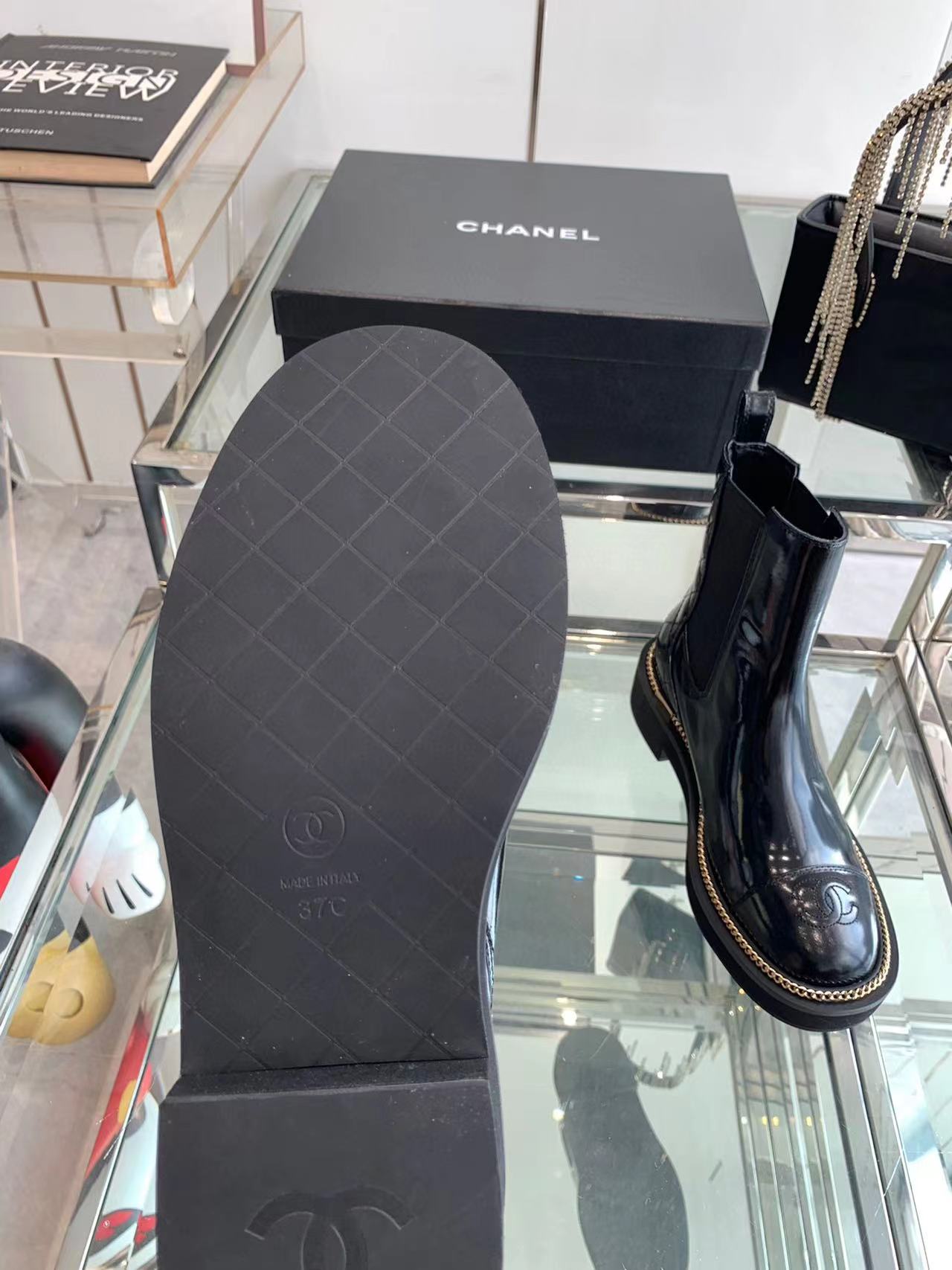 CHANE1 高品質ダブルCチェーンブーツ【50％割引+送料無料】