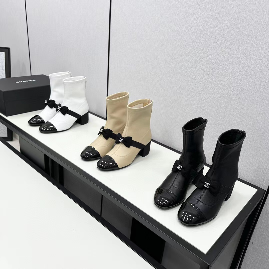 CHANE1 高品質シープスキン ボウ ブーツ【50％割引+送料無料】