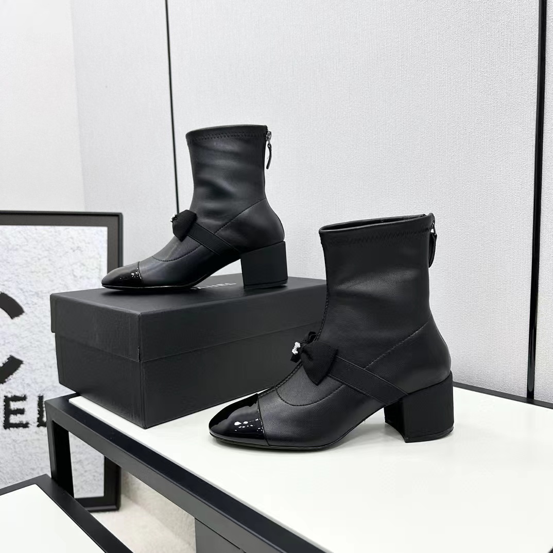 CHANE1 高品質シープスキン ボウ ブーツ【50％割引+送料無料】