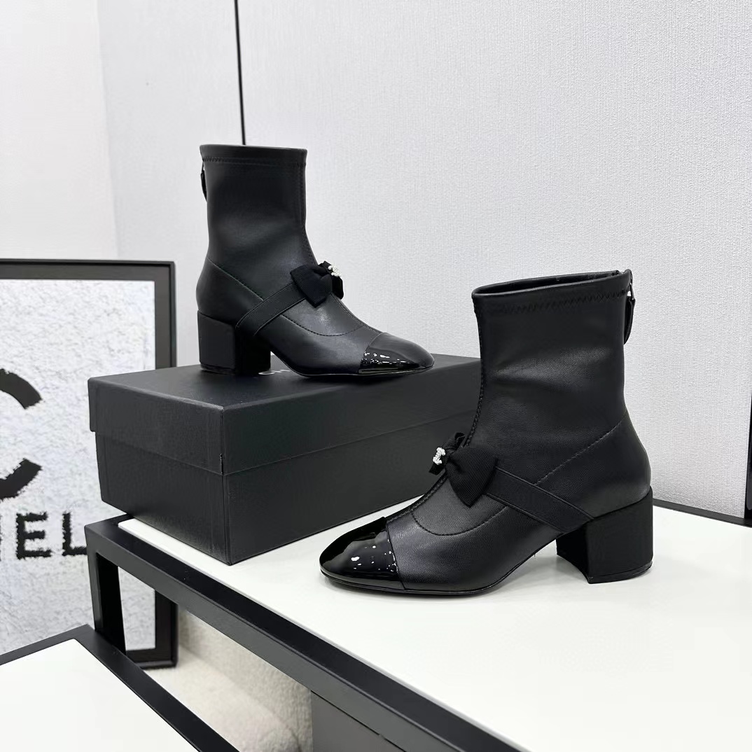 CHANE1 高品質シープスキン ボウ ブーツ【50％割引+送料無料】