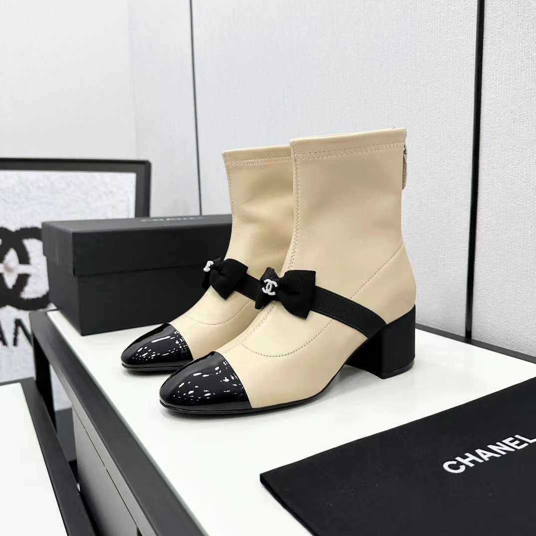 CHANE1 高品質シープスキン ボウ ブーツ【50％割引+送料無料】