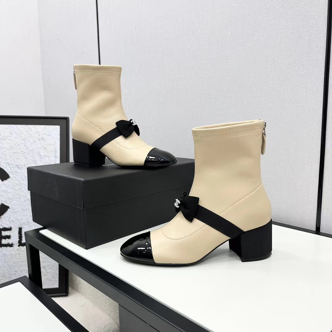 CHANE1 高品質シープスキン ボウ ブーツ【50％割引+送料無料】