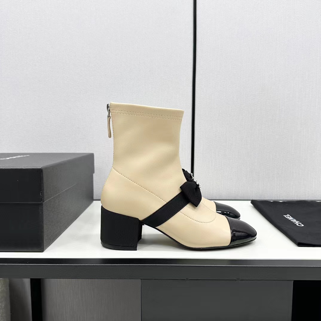 CHANE1 高品質シープスキン ボウ ブーツ【50％割引+送料無料】