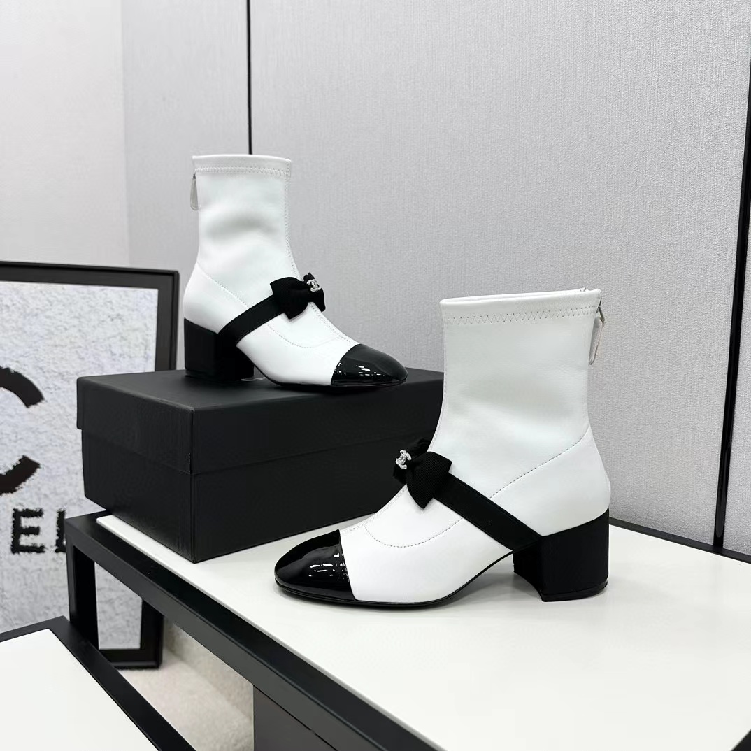 CHANE1 高品質シープスキン ボウ ブーツ【50％割引+送料無料】