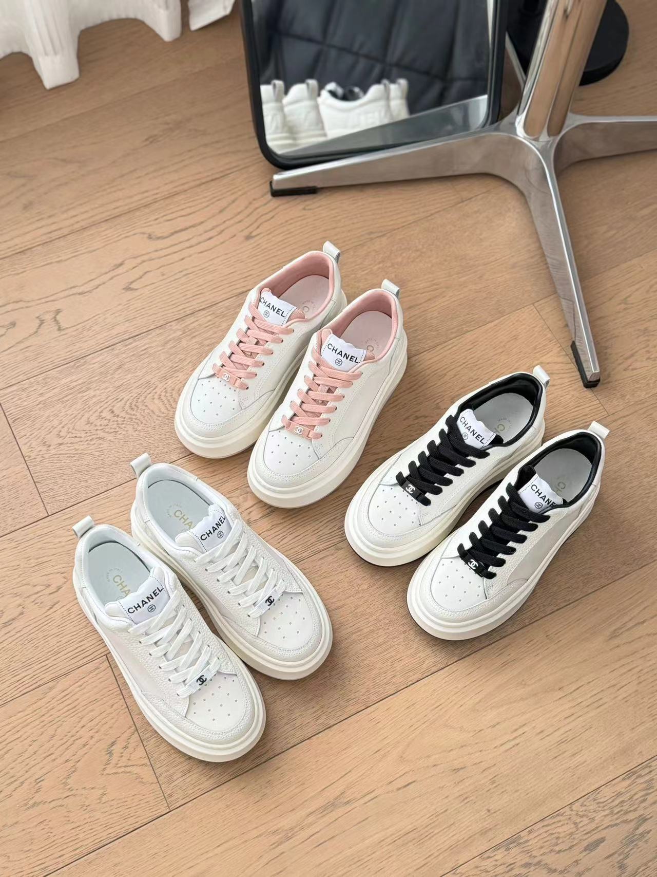 CHANE1 高品質レースアップパンダカジュアルシューズ【50％割引+送料無料】