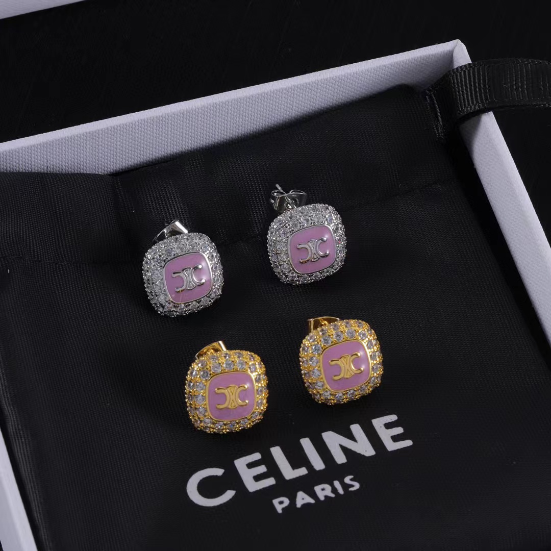 CEL1NE 凱旋門 ダイヤモンド スクエア スタッド ピアス【50％割引+送料無料】