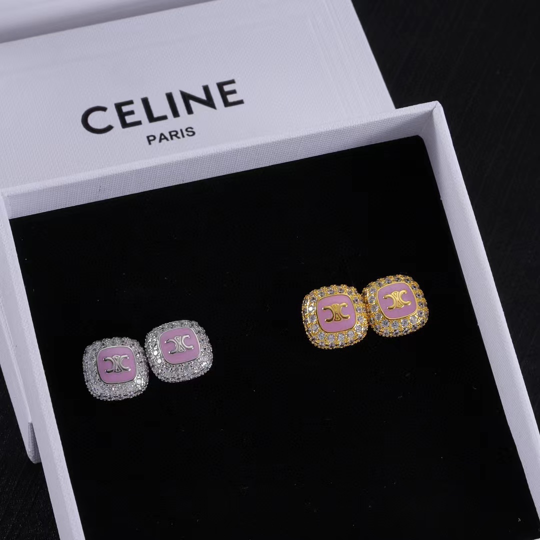 CEL1NE 凱旋門 ダイヤモンド スクエア スタッド ピアス【50％割引+送料無料】