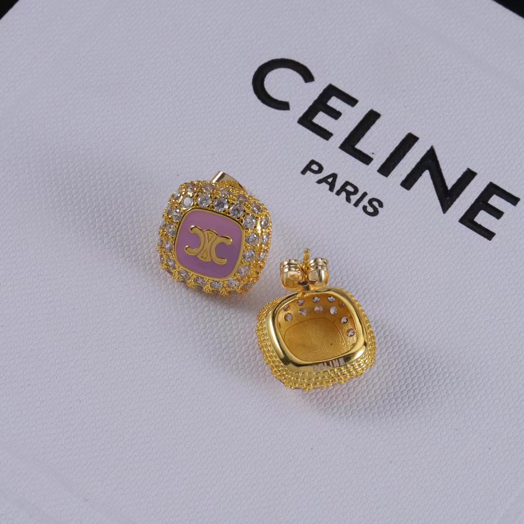 CEL1NE 凱旋門 ダイヤモンド スクエア スタッド ピアス【50％割引+送料無料】