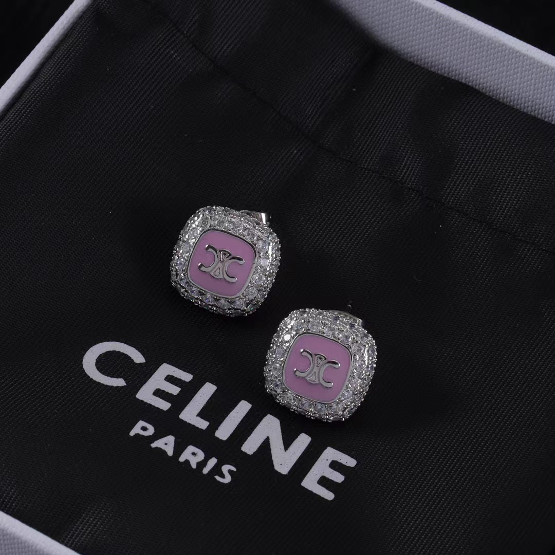 CEL1NE 凱旋門 ダイヤモンド スクエア スタッド ピアス【50％割引+送料無料】