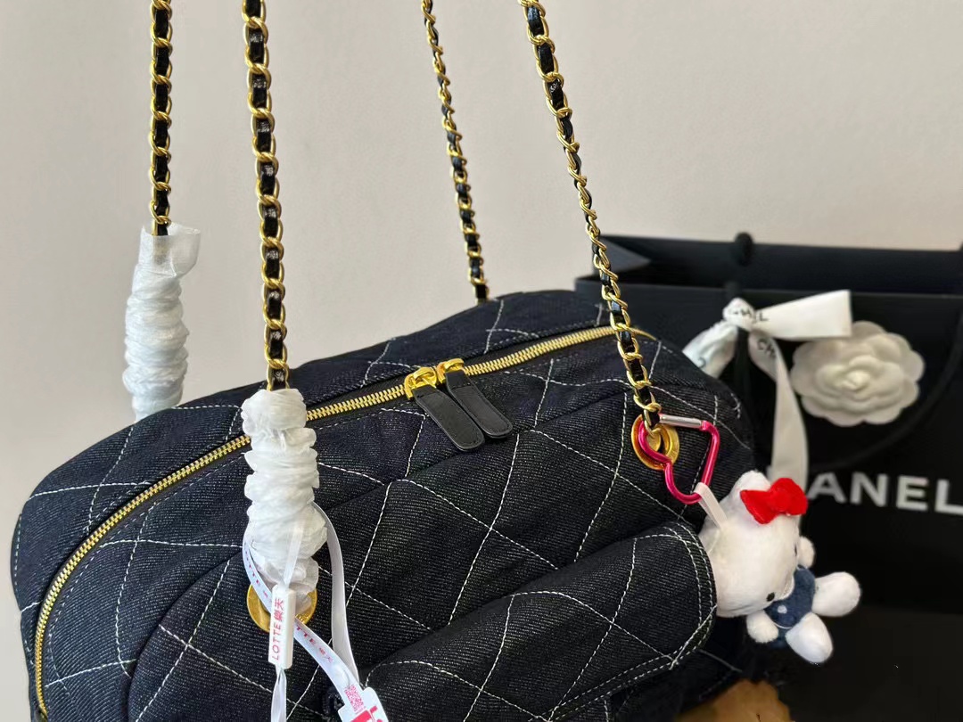 CHANE1 チェーンデニムボーリングバッグ【50％割引+送料無料】