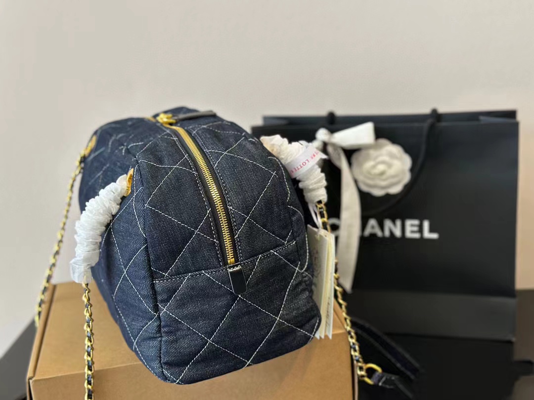 CHANE1 チェーンデニムボーリングバッグ【50％割引+送料無料】