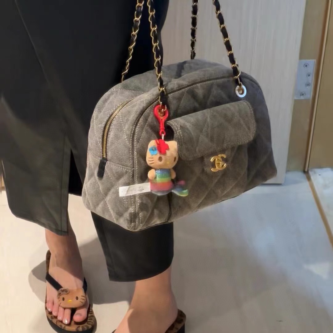 CHANE1 レトロデニムチェーンボウリングバッグ【50％割引+送料無料】