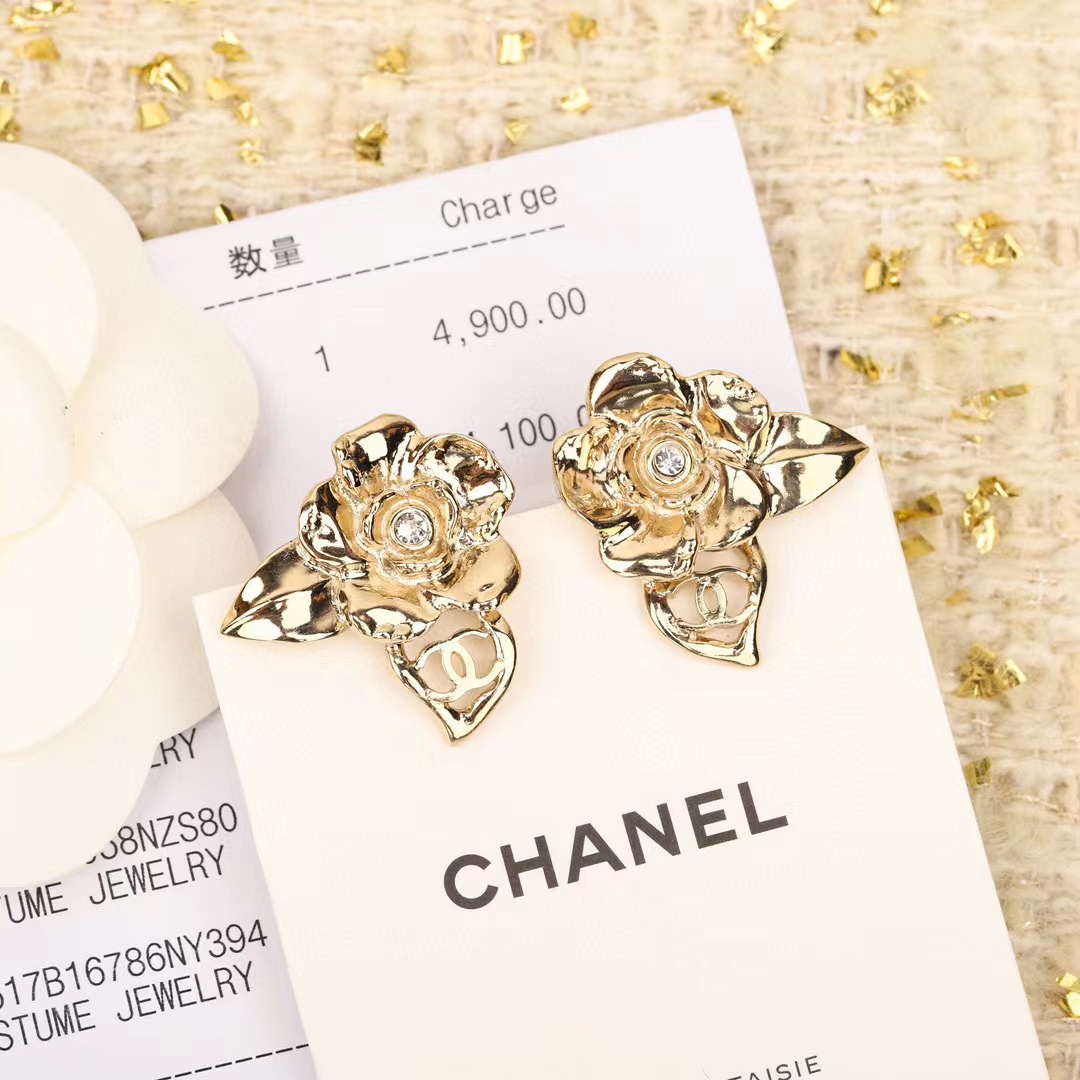 CHANE1 カメリア ダイヤモンド スタッド ピアス【50％割引+送料無料】