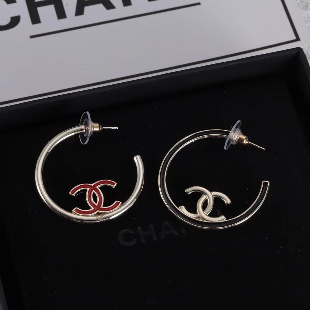 CHANE1 ダブルC イヤリング【50％割引+送料無料】