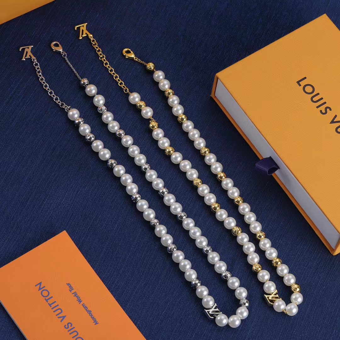 LV シンプルパールネックレス【50％割引+送料無料】
