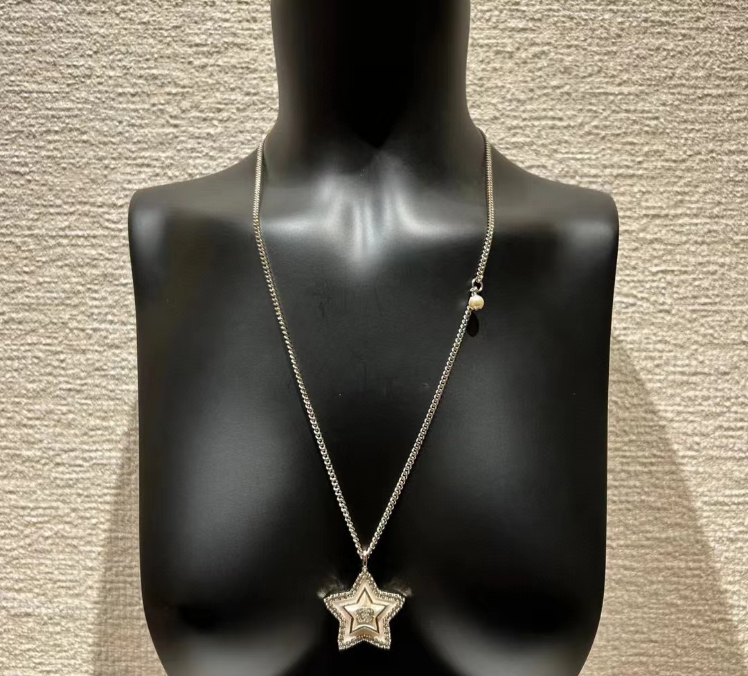 CHANE1 五芒星 ダブルC ネックレス【50％割引+送料無料】