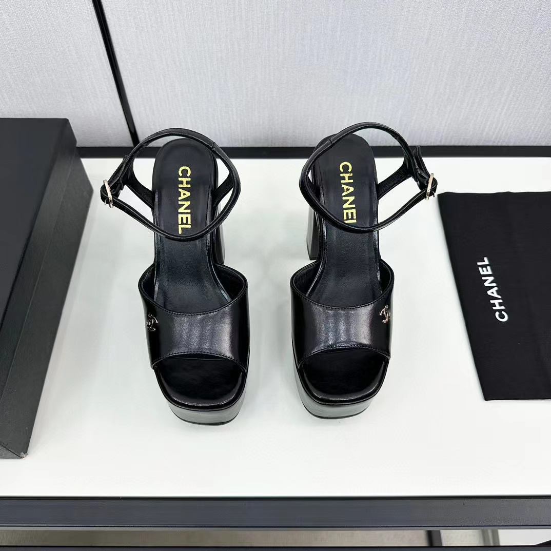 CHANE1 高品質ダブル C 牛革ハイヒール【50％割引+送料無料】