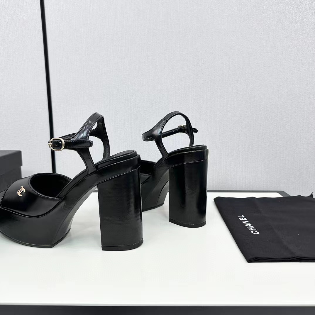 CHANE1 高品質ダブル C 牛革ハイヒール【50％割引+送料無料】