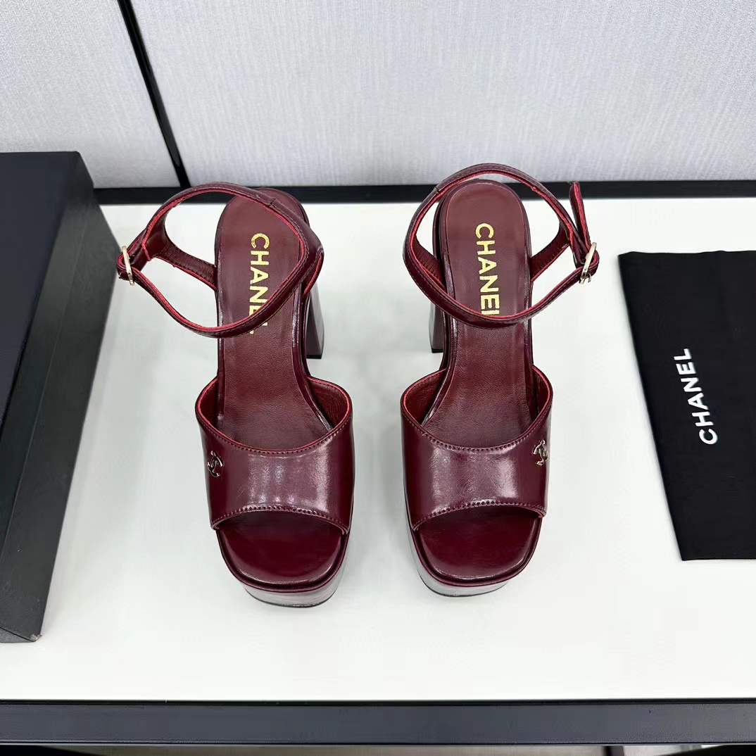 CHANE1 高品質ダブル C 牛革ハイヒール【50％割引+送料無料】