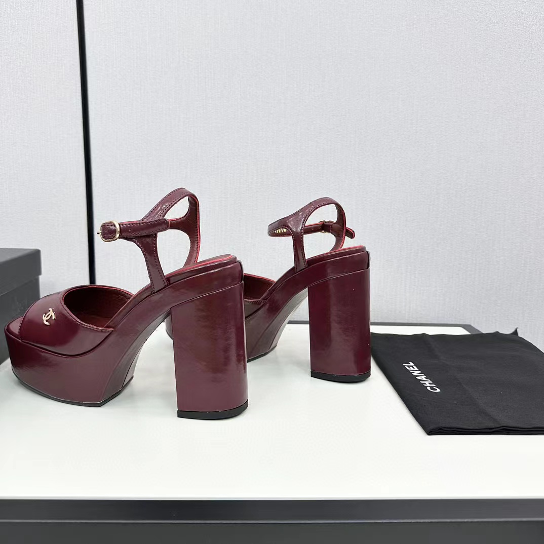 CHANE1 高品質ダブル C 牛革ハイヒール【50％割引+送料無料】