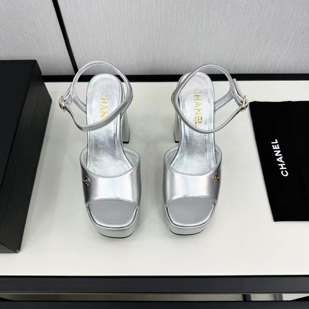 CHANE1 高品質ダブル C 牛革ハイヒール【50％割引+送料無料】