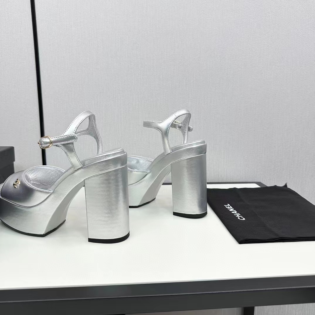 CHANE1 高品質ダブル C 牛革ハイヒール【50％割引+送料無料】