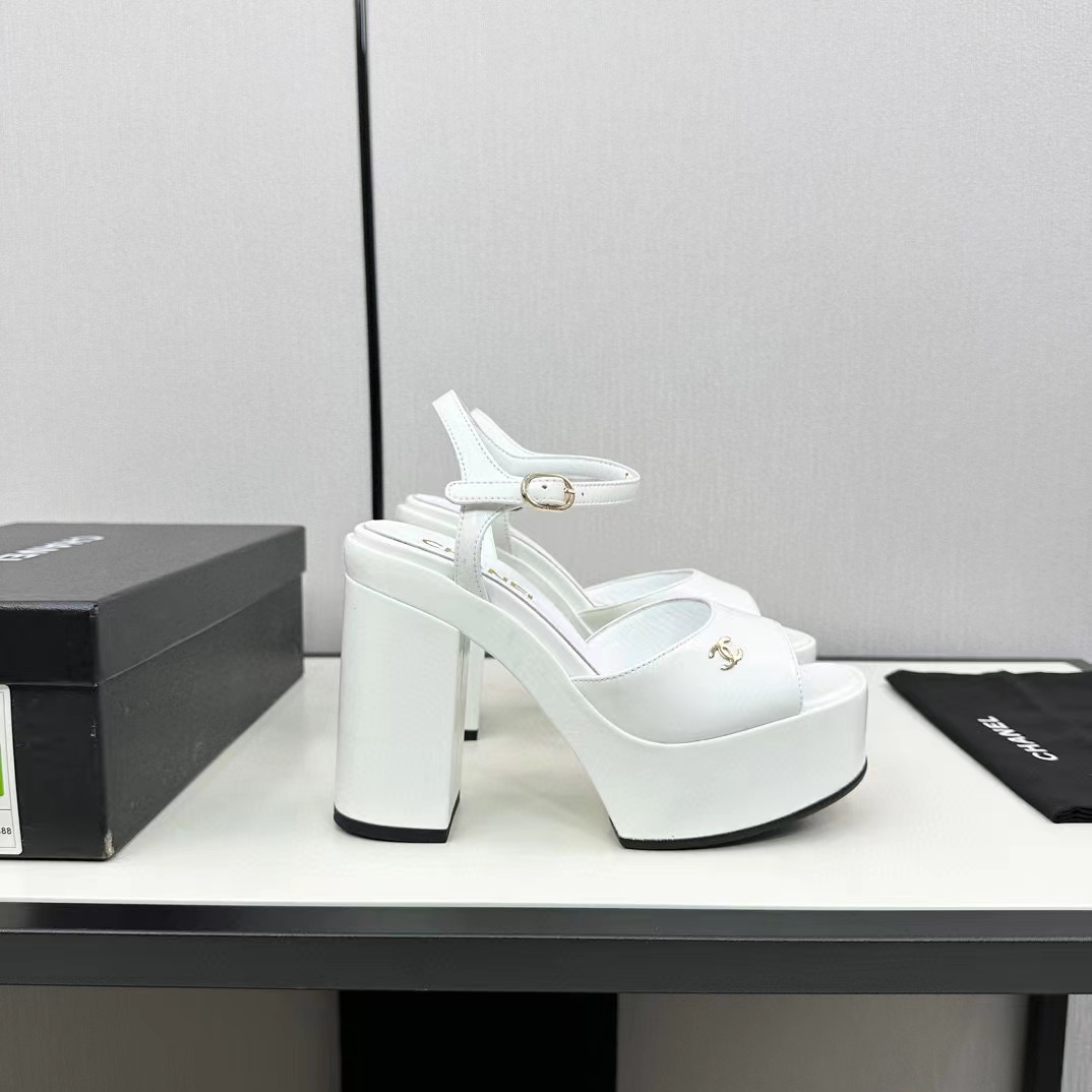 CHANE1 高品質ダブル C 牛革ハイヒール【50％割引+送料無料】