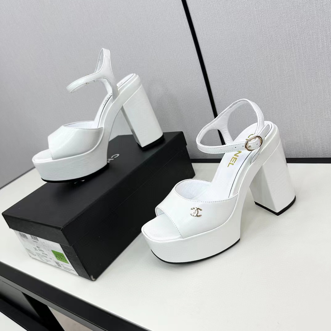CHANE1 高品質ダブル C 牛革ハイヒール【50％割引+送料無料】