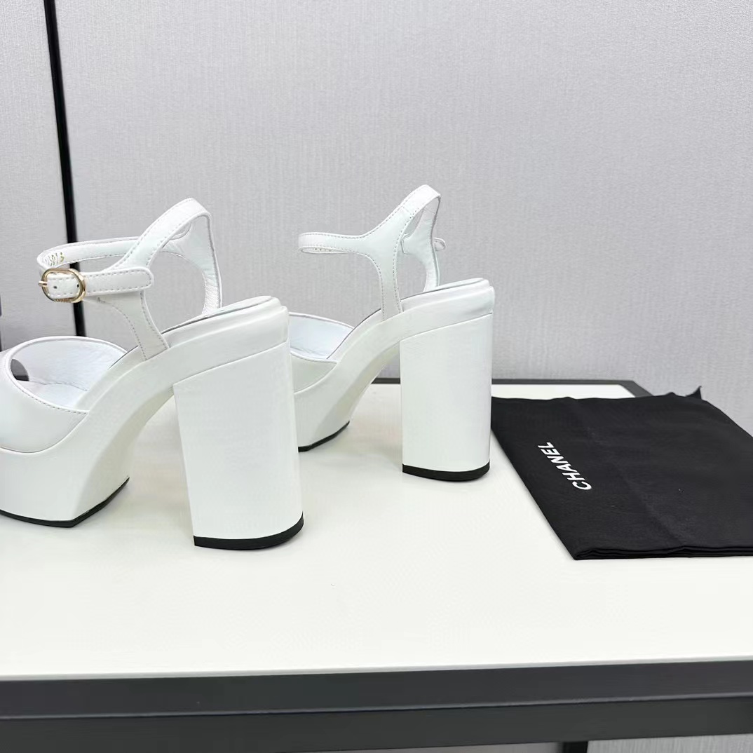 CHANE1 高品質ダブル C 牛革ハイヒール【50％割引+送料無料】