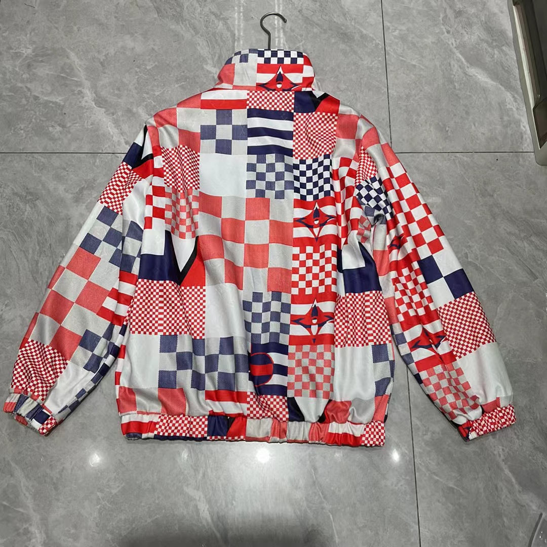 LV スタンドカラー両面プリントジャケット【50％割引+送料無料】