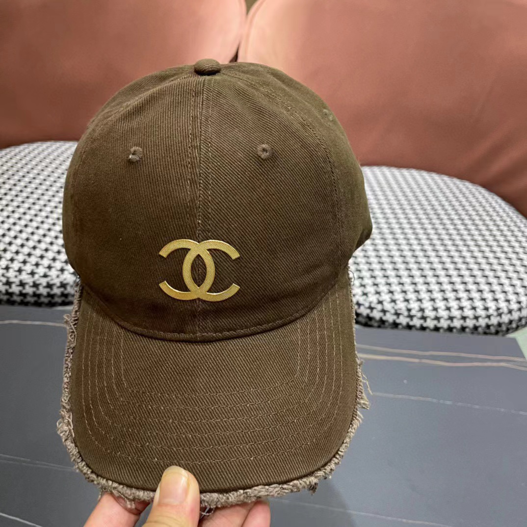 CHANE1 ダブルCロゴ デニムベースボールキャップ【50％割引+送料無料】