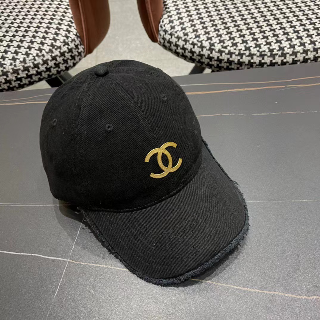 CHANE1 ダブルCロゴ デニムベースボールキャップ【50％割引+送料無料】