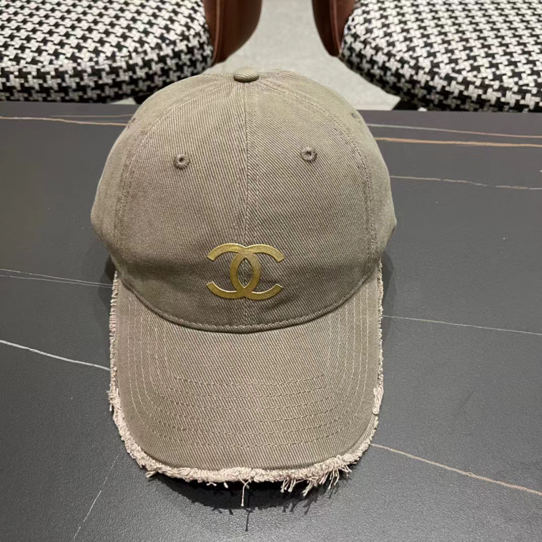CHANE1 ダブルCロゴ デニムベースボールキャップ【50％割引+送料無料】