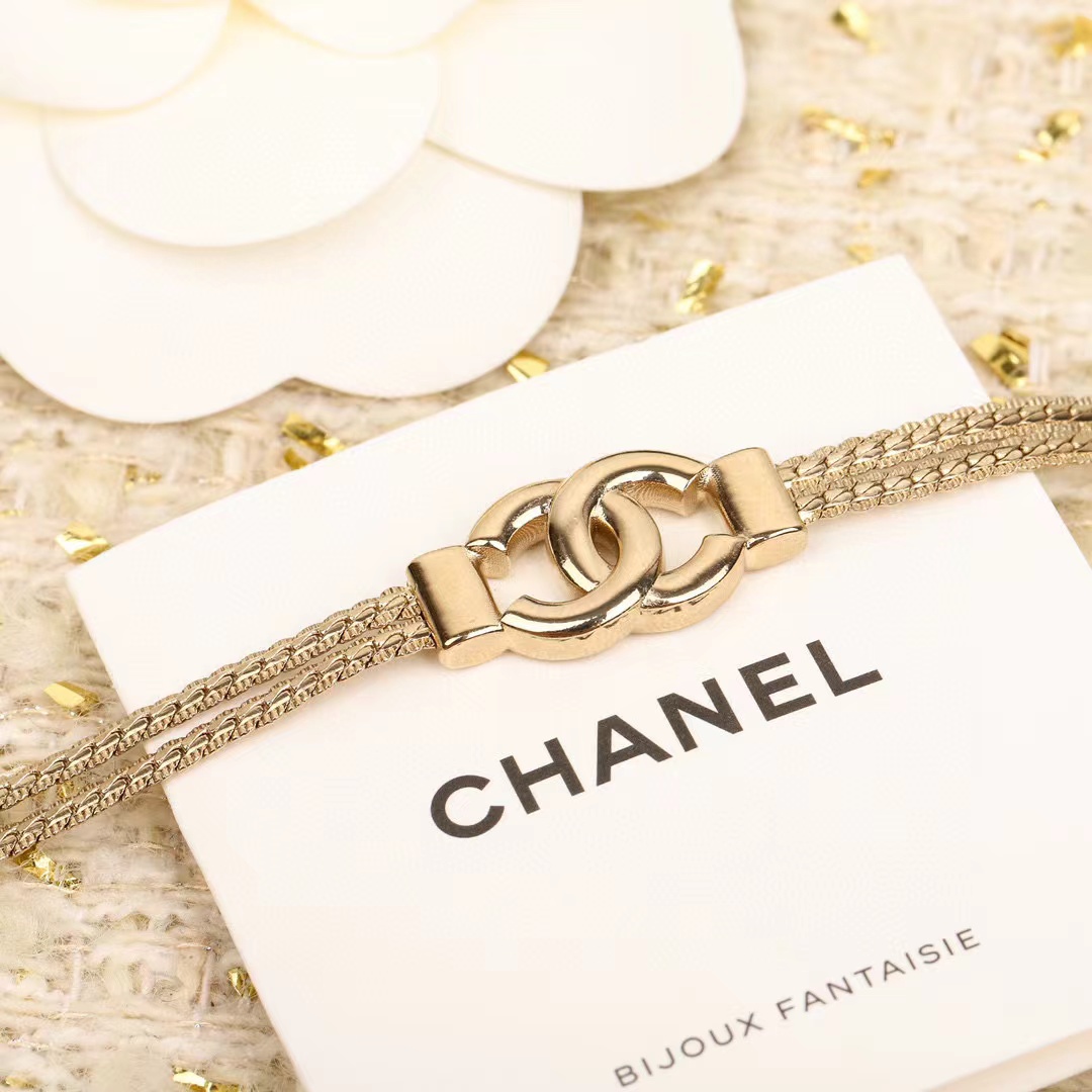 CHANE1 ダブルC シンプルネックレス【50％割引+送料無料】