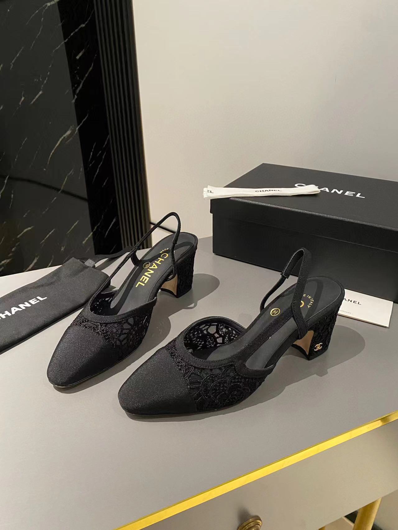 CHANE1 高級レースローヒール【50％割引+送料無料】