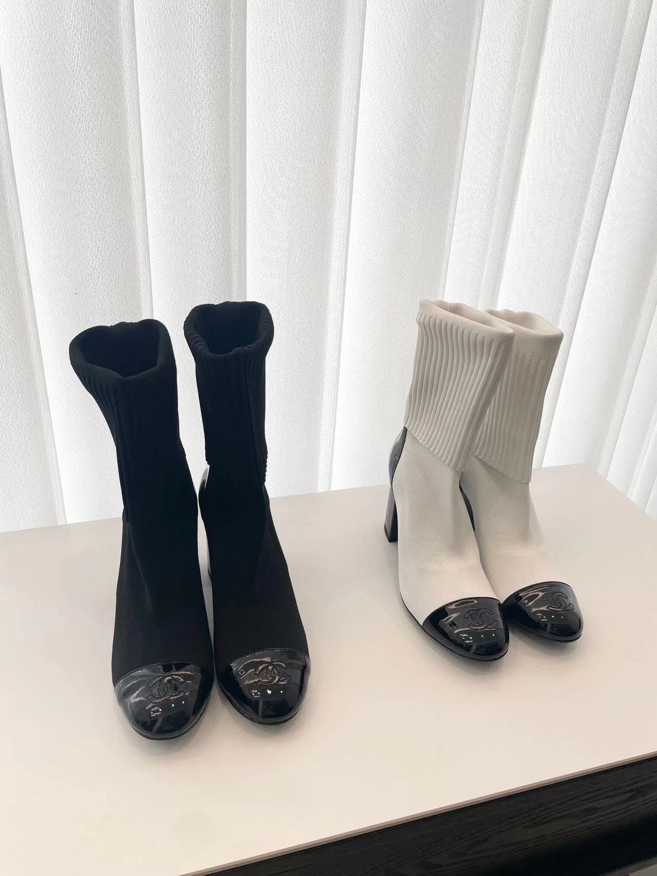 CHANE1 高品質パテントレザーウールブーツ【50％割引+送料無料】