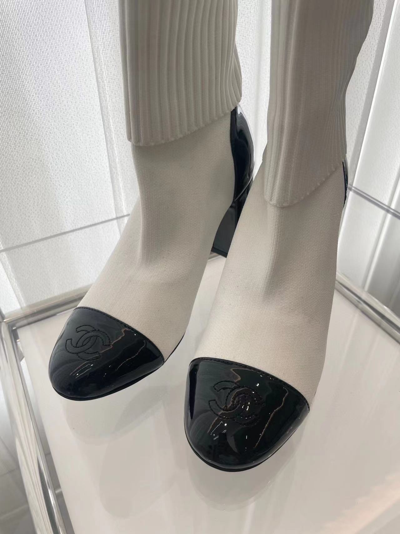 CHANE1 高品質パテントレザーウールブーツ【50％割引+送料無料】