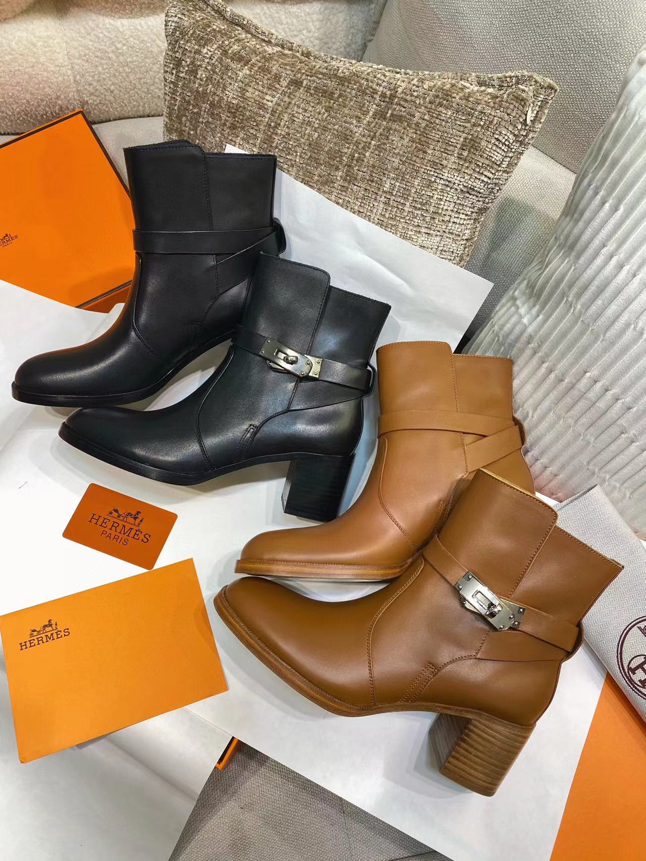 HERME5 高品質シープスキン ハイヒールブーツ【50％割引+送料無料】