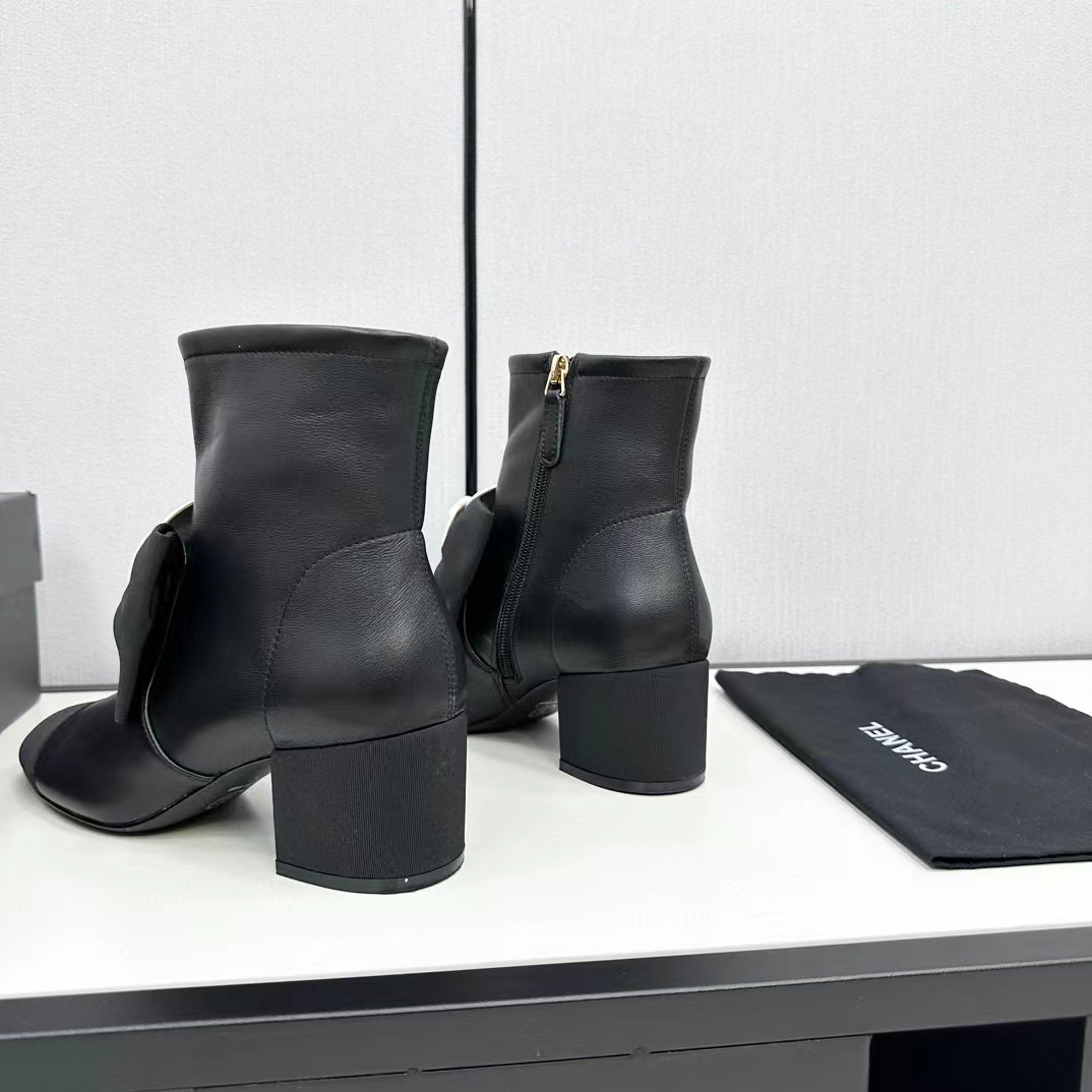 CHANE1 高品質カメリアハイヒールブーツ【50％割引+送料無料】