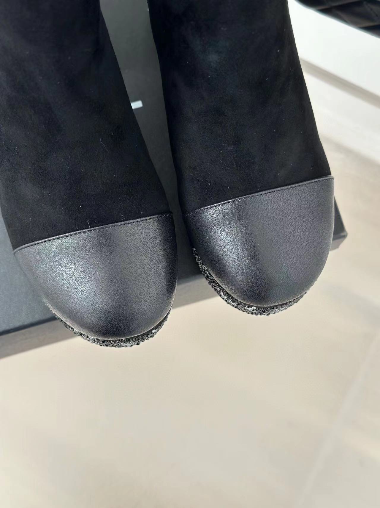 CHANE1 高品質防水プラットフォームシープスキンラインストーン太ヒールショートブーツ【50％割引+送料無料】