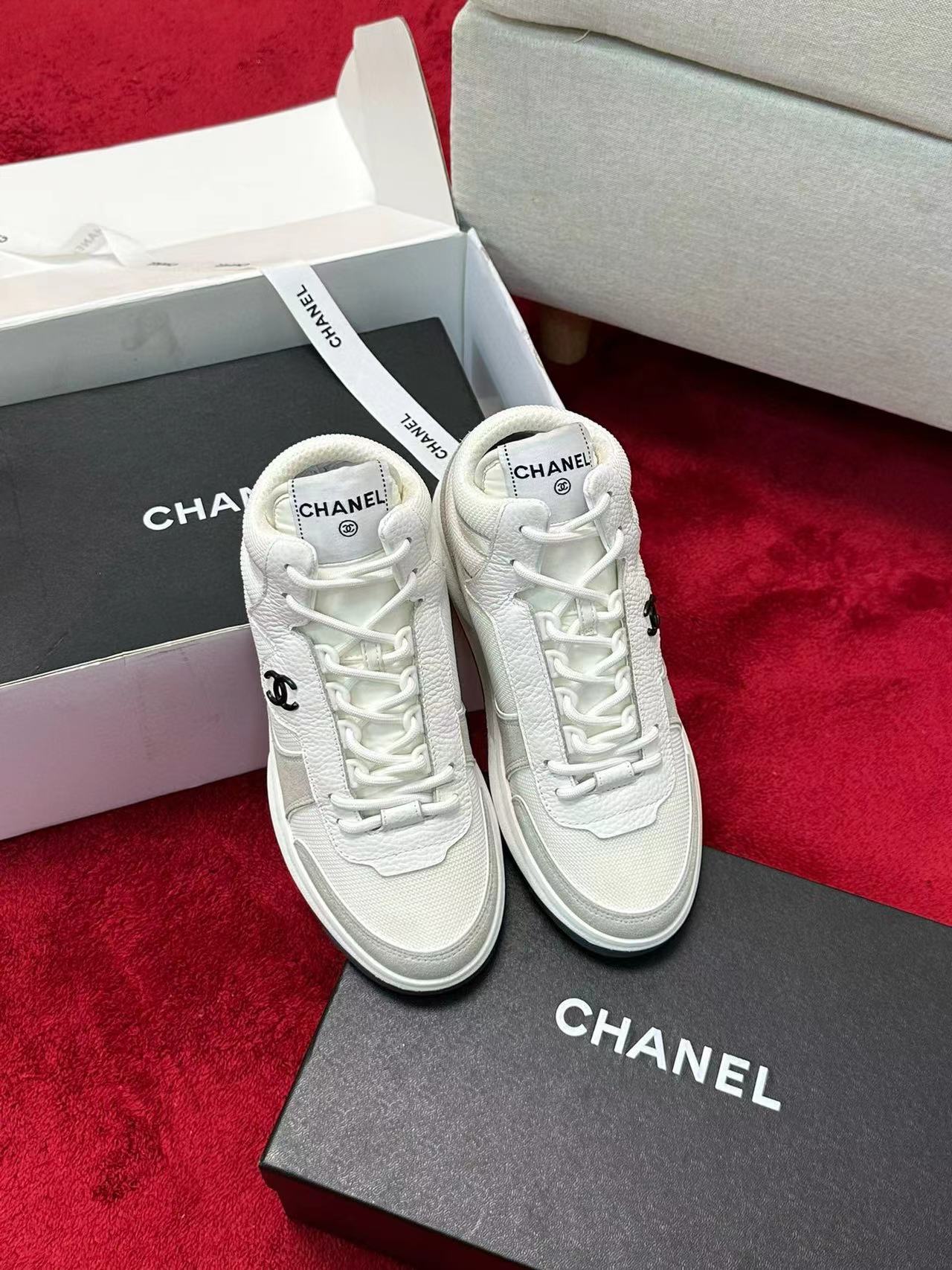 CHANE1 高級ダブルC シンプルスニーカー【50％割引+送料無料】