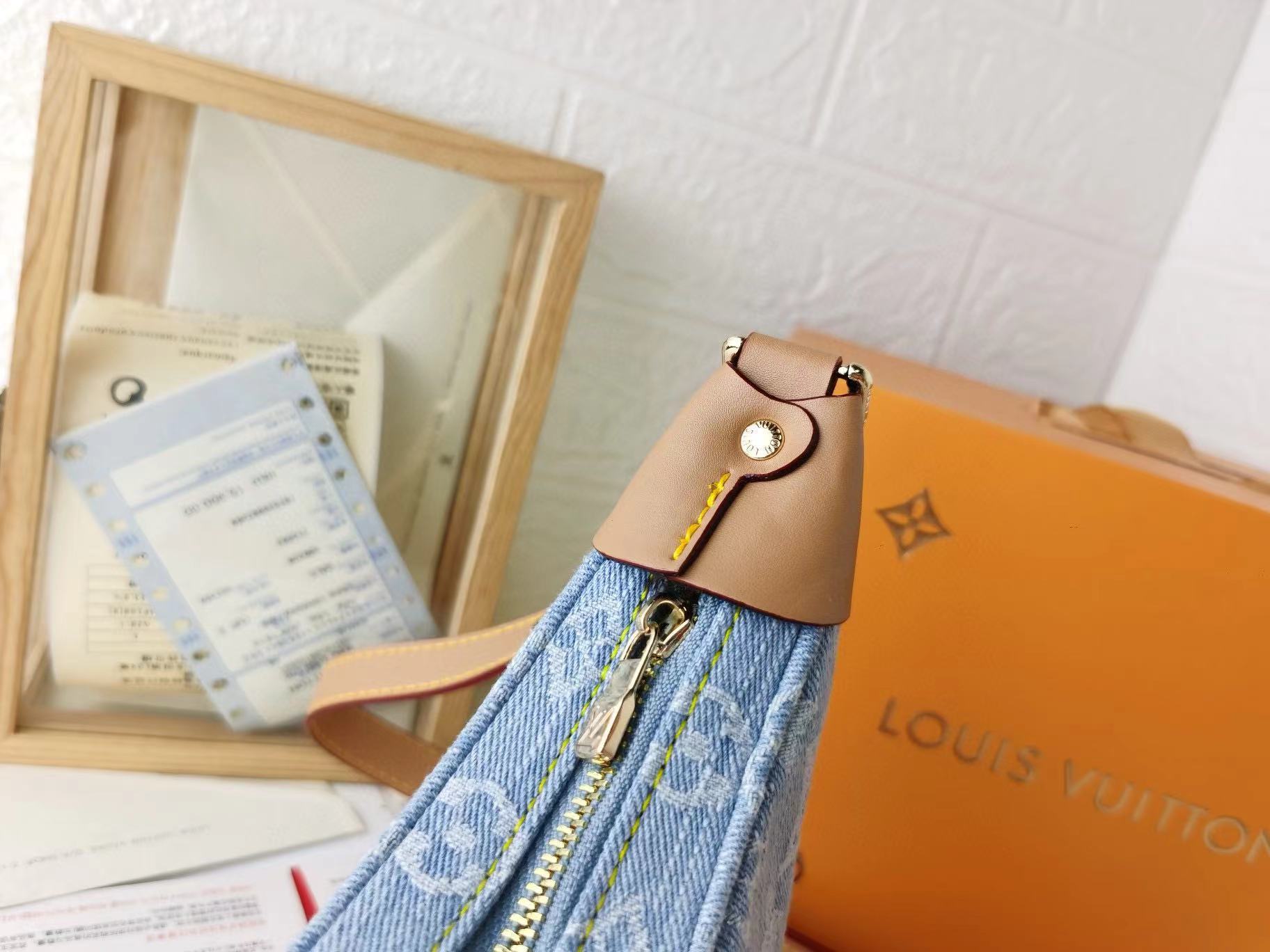 LV老眼用デニムクレセントバッグ【50％割引+送料無料】