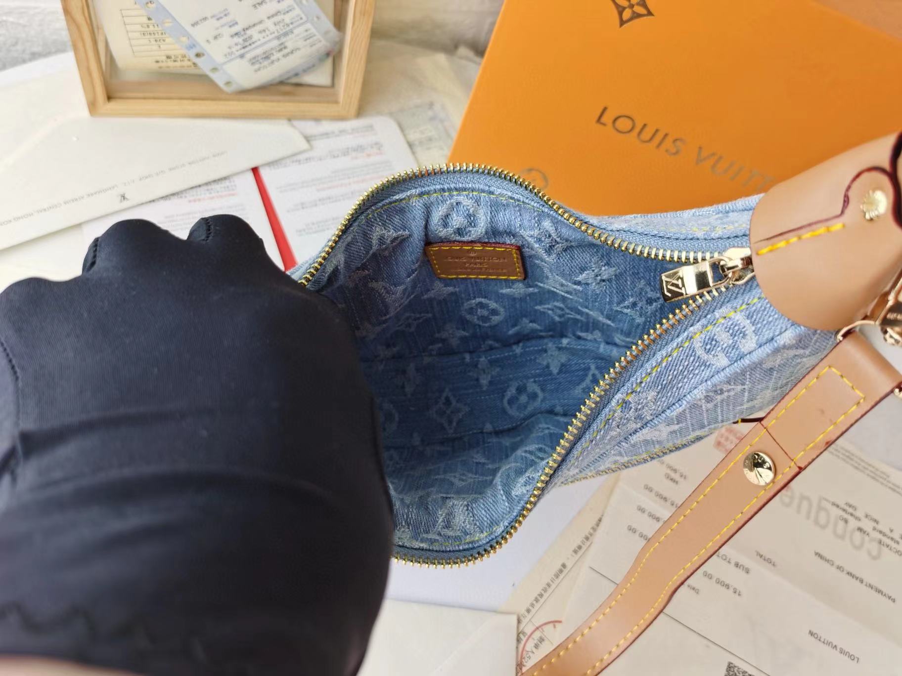 LV老眼用デニムクレセントバッグ【50％割引+送料無料】