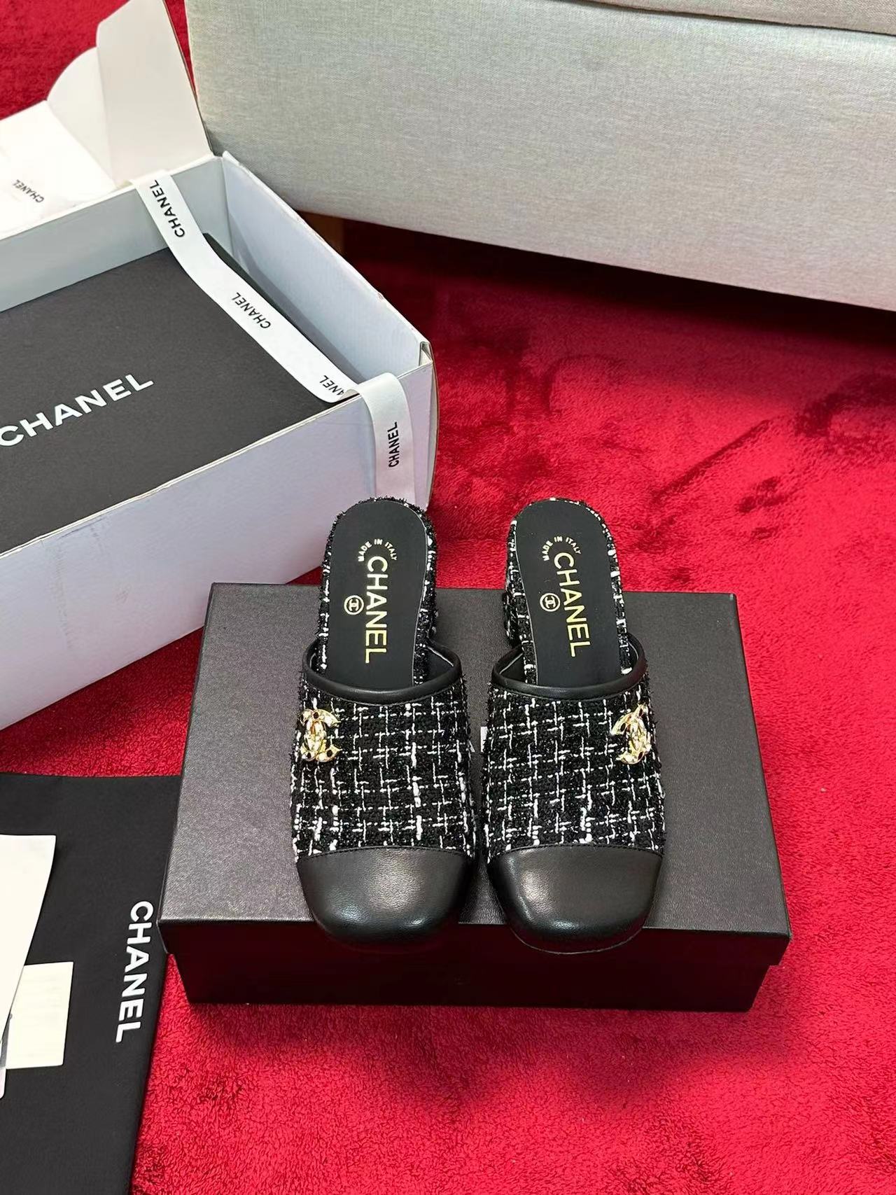 CHANE1 秋冬用高級織りハーフスリッパ【50％割引+送料無料】