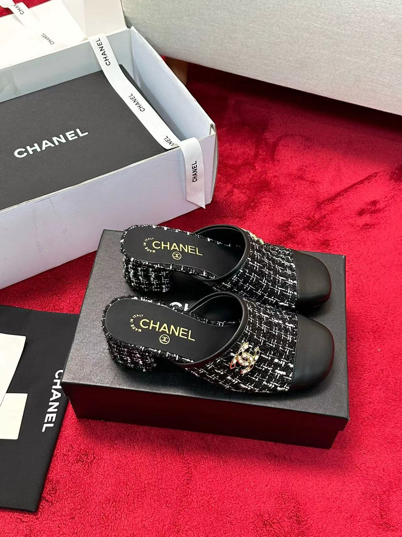 CHANE1 秋冬用高級織りハーフスリッパ【50％割引+送料無料】