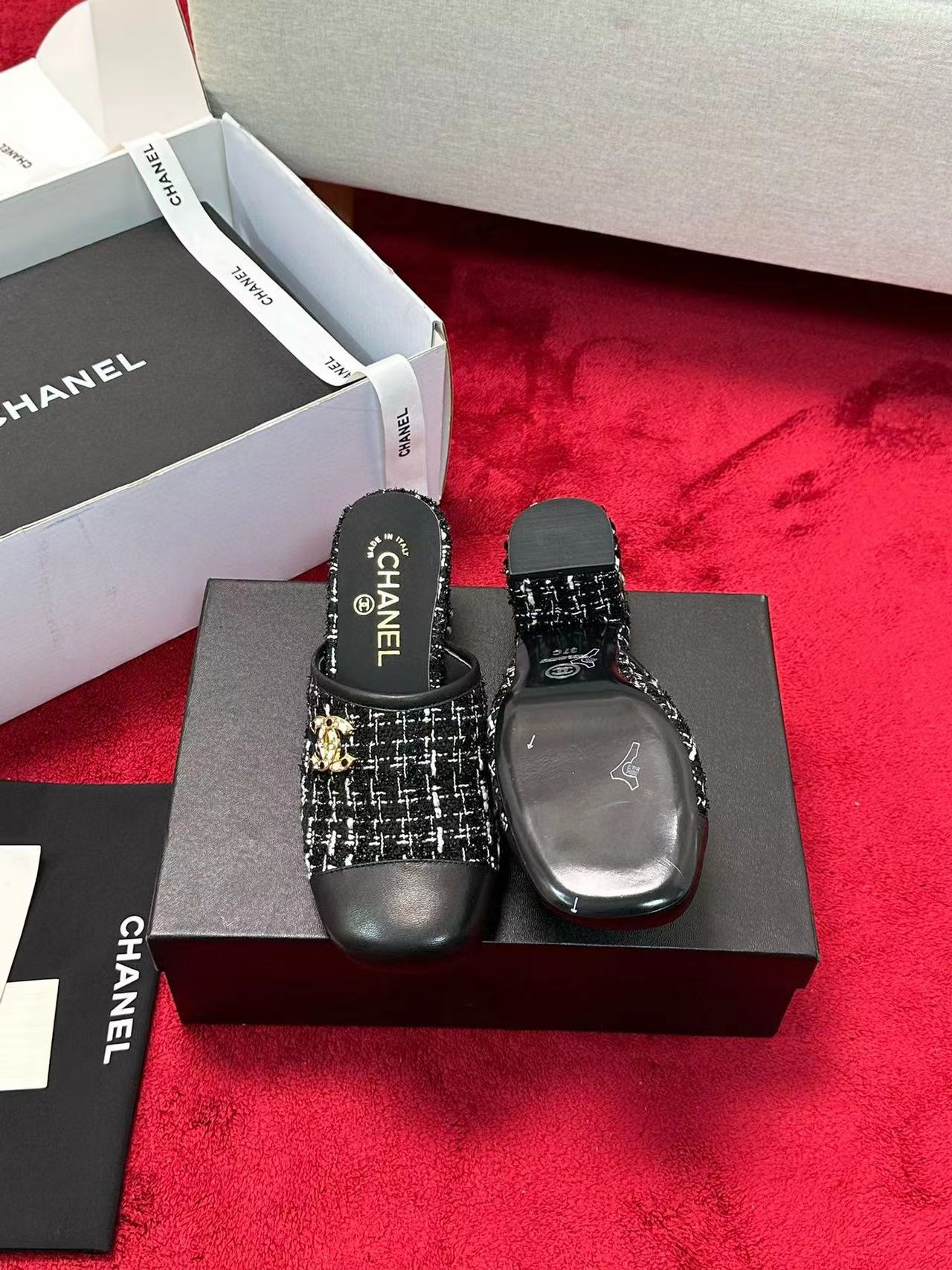 CHANE1 秋冬用高級織りハーフスリッパ【50％割引+送料無料】