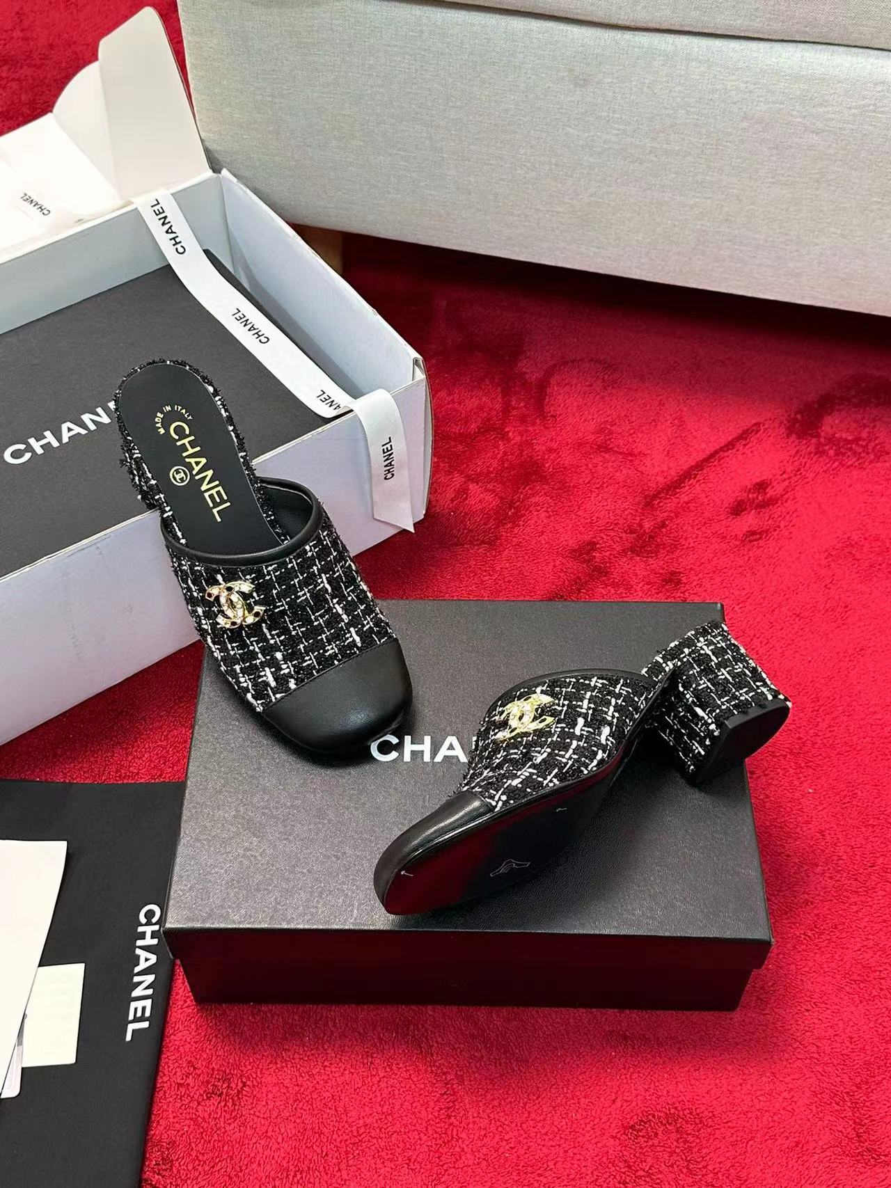 CHANE1 秋冬用高級織りハーフスリッパ【50％割引+送料無料】