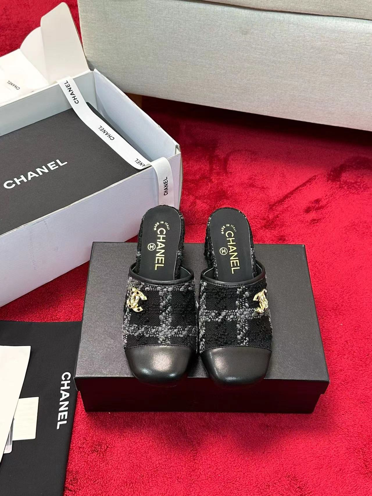 CHANE1 秋冬用高級織りハーフスリッパ【50％割引+送料無料】