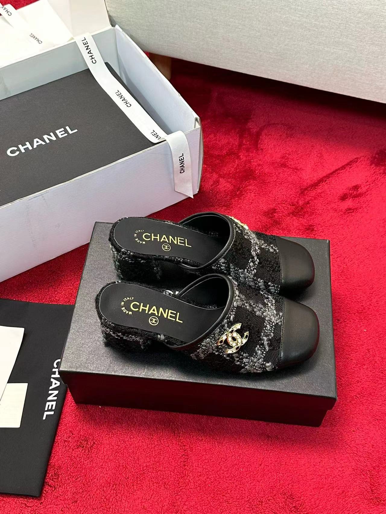 CHANE1 秋冬用高級織りハーフスリッパ【50％割引+送料無料】