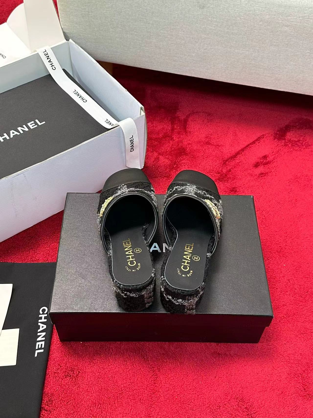 CHANE1 秋冬用高級織りハーフスリッパ【50％割引+送料無料】